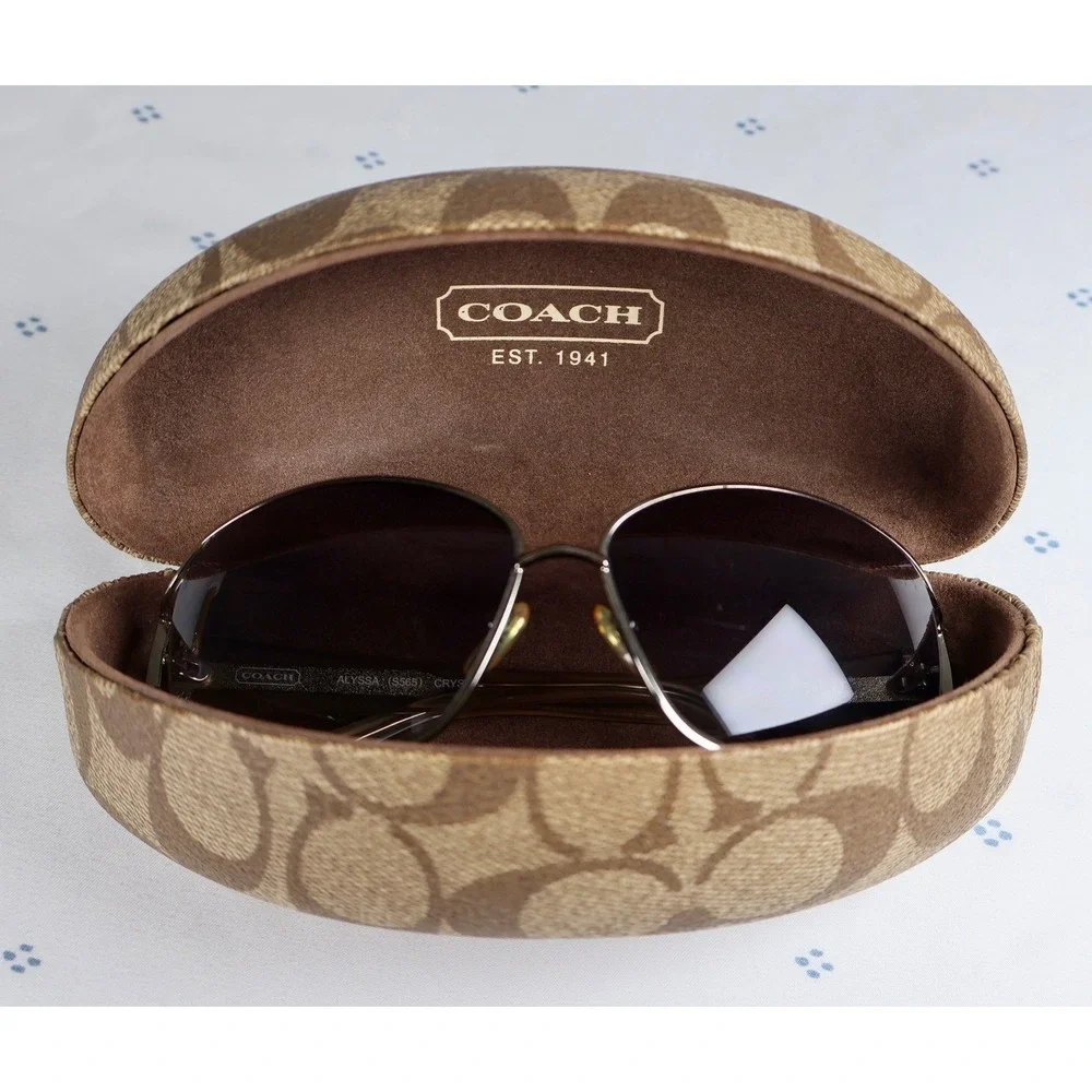 Coach ALYSSA S565 Crystal Sunglasses Designer Silver Frames Eyewear Women's Y2K‎ - Picture 12 of 13